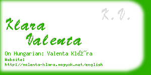 klara valenta business card